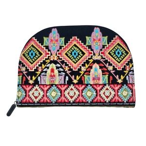 Johnny Was Embroidered‎ Velvet Jewelry Organizer Travel Aztec Case Clutch Boho
